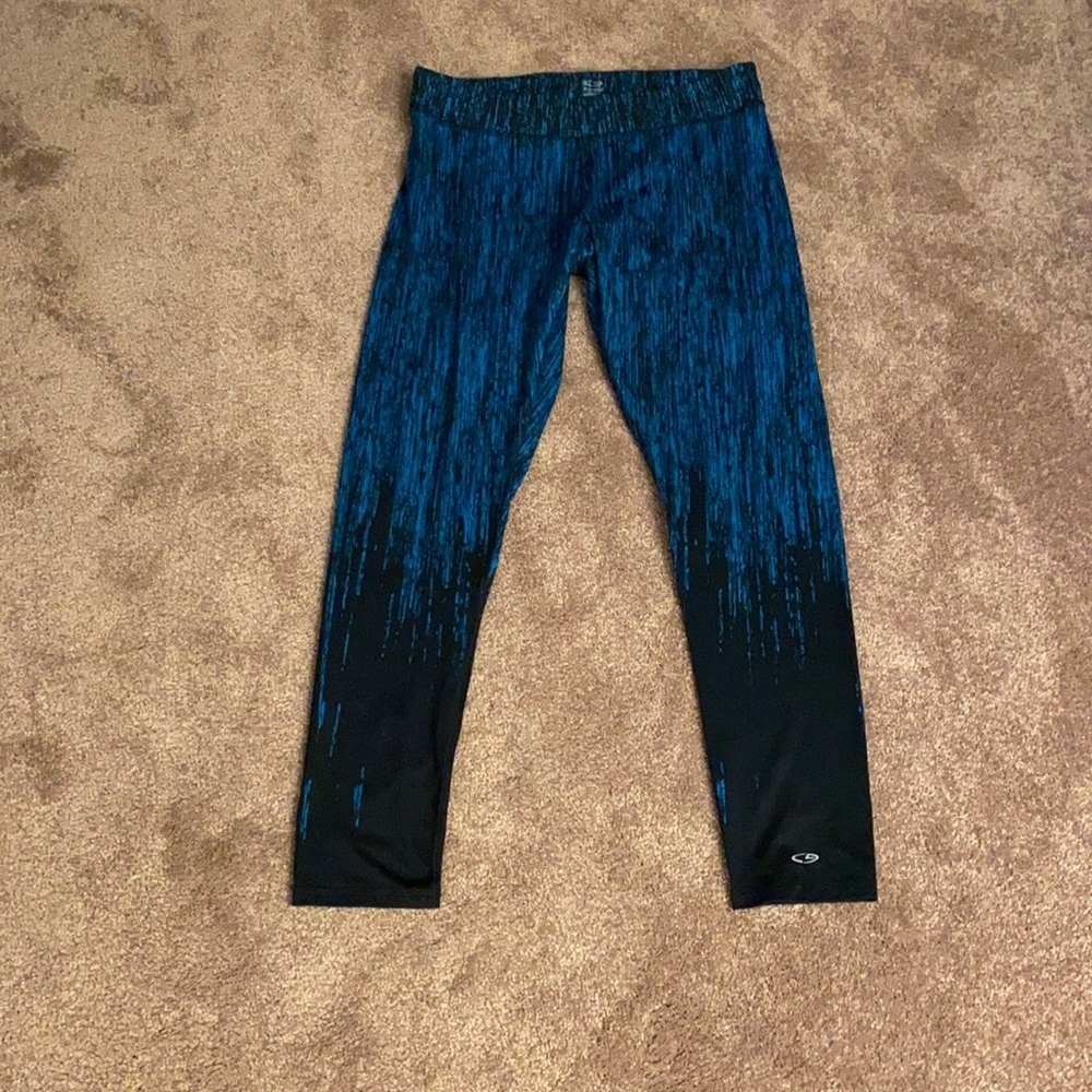 Blue and black gym leggings women’s size L